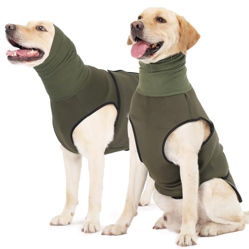 ROZKITCH Dog Anxiety Relief Jacket, Turtleneck Calming Vest for Indoor & Outdoor Use, Breathable Dog Shirt for Separation & Noise Anxiety ArmyGreen ,M