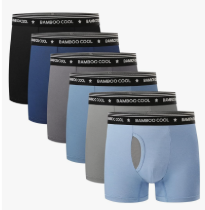 BAMBOO COOL Boy's Underwear Boxer Briefs for Boy Breathable Mesh Fly Zone Moisture-Wicking 6 Pack, S