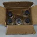 6 Pack, 4 oz Small Clear Glass Bottles with Lids & 2 Stainless Steel Funnels - 120ml Boston Sample Bottle for Potion, Juice, Wellness, Ginger Shots, Whiskey, Liquids - Mini Travel Essential Bottles