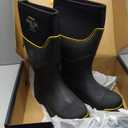 Dryshod Unisex Steel-Toe Max Hi Work Boots | Slip Resistant | Waterproof | Rubber | Black/Yellow, Size: 9