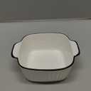 Maxdot 4 Pcs Ceramic Baking Dishes Porcelain Soup Bowls 5.75 Inches Ceramic Square Cereal Bowls with Handles for Kitchen Air Fryer Oven Microwave Safe Serving Wedding Party Gift