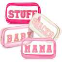 SilTriangle 2 Pcs  Snacks Makeup Stuff Travel Transparent Pouch with Zipper for Women Gift(Bright Color)