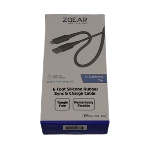 ZGEAR SILICONE CABLE LIGHTHING 6FT GREY