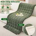 Royhom Couch Arm Covers, Fuzzy Arm Rest Covers for Sofa, Thick Chair Covers Armchair, Recliner Armrest Protectors for Pets, Dog Mat for Sofa Washable (Green, 20 x 24 Inch, 2 Pieces)