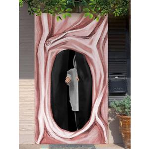 Preboun Wonderland Tea Party Decoration Rabbit Hole Decorations Fairy Tea Party Backdrops Fairy Tale Photo Backdrop Photo Door Banner for Wonderland Birthday Supply