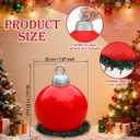 Thyle 2 Pcs Outdoor Christmas Ball Decorations with Wreath Giant 8'' Extra Large PVC Hanging Christmas Ornaments Plastic Garden Decorations with Hanging Loop for Upstairs Xmas Indoor Decors