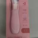 Bikini Trimmer for Women with Mirror & LED Light, Ceramic Blades & Travel Lock - Body Groomer IPX7 Waterproof Use for Legs/Arm/Underarm - Baby Pink