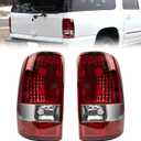 Tail Light Compatible with 2000 2001 2002 2003 2004 2005 2006 Chevy Tahoe GMC Yukon XL Suburban 1500 2500 Rear Lamp Brake Taillights Replacement for GM2819199 GM2801170 Red Housing W/O Bulbs &Harness