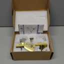 coolnews 2 Pack Crystal Glass Dummy Door Knob Gold Door Knobs Interior Satin Brass Door Knob for Hall and Closet Dummy Door Handles