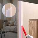 Peel and Stick Shower Door Draft Stopper, T-Shaped Silicone Weather Stripping, Double Sided Self-Adhesive Seal Strip for Gaps (Clear, 40ft x 1.97in)