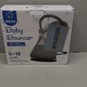 HKAI Baby Bouncer, Portable Baby Bouncer Seat for Babies 0-18 Months, 100% Cotton Fabrics, 3 Modes of use with Rocker and Stationary Options, Infant Rocker Chair with Hanging Toys-Light Grey