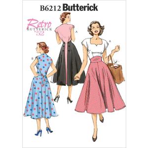 Butterick Patterns 6212, Misses Dress, Sizes, A5 (6-8-10-12-14), White