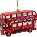 Kurt Adler 5-Inch Glass London Bus Ornament
