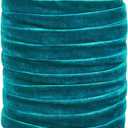 50 Yards Dark Cyan Velvet Ribbon Single Face Soft Ribbons 3/8 inch with Spool for DIY Sewing Gift Wrapping Home Party Wedding Decoration Jewelry Crafts Making