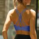 RUNNING GIRL Sports Bras for Women,Strappy Crisscross Back Padded Low Impact Running Sports Bra with Removable Cups (S)