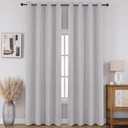 CUCRAF 100% Blackout Window Curtains 54 inches Long 2 Panels Set, Faux Linen Look Thermal Insulated Grommet Drapes, Room Darkening Curtain for Bedroom Living Room(W52 x L54 Inch, White)