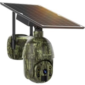 SOLIOM S600 4G LTE Cellular Security Cameras Wireless Outdoor, Solar Security Camera with Pan Tilt 360View, 2K Full Color Night Vision, Unlimited Data Plan, PIR Motion Sensor, 2 Way Talk, Camo