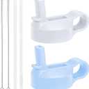 The Mass Wide Mouth Straw Lid Compatibility Most Sports Water Bottle (White & Frost)