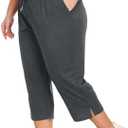 ForHailey Plus Size Capri Pants for Women Loose Fit Yoga Pants with Pockets Workout Activewear Sweatpants Size 2XL.
