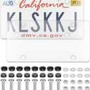 2 Pack Clear License Plate Covers, License Plate Protector Unbreakable Plastic Shields Tag Holder Fits Standard US Plate with Screws Caps