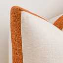a moment Loop Yarn Linen-Like Pillow Cover Natural Soft Decorative Throw Pillow Case Farmhouse 18x18 Inch, Bohemian Textured Cushion Cover for Sofa Bed, Wrinkle-Resistant Home Decor Orange