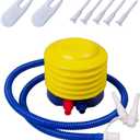 Yoga Ball Pump Exercise Balls Pumps Manual Hand Foot Press Air Inflator with Plug Pin Stopper Adapter Kit for Sports Fitness Balloon Swimming Ring Pool Float Inflatable Bed Pillow Boat Outdoor