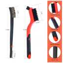 Small Wire Brush - 8 Pieces Brass/Stainless Steel/Nylon Brushes for Cleaning Rust Removal, Dirt, Paint Scrubbing Wire Brush Set Double-Ended Cleaning Pick (Red)