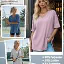 Huukeay 3 Pack Oversized Shirts for Women V Neck Workout T Shirt Casual Side Split Tee Short Sleeve Loose Tops Tunic Tops (XL)