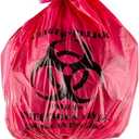 Red Isolation Infectious Waste Bag/Biohazard Bag High Density 7 Gallon 12 Microns 17" x 18" - 100 Count
