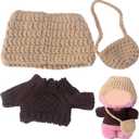 17cm Clothes Set(NO Doll), Cute Hat & Unique Sweater Dress-up Set, Handmade Clothing Designed for 17cm Doll.(Sweater(Brown))