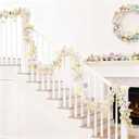 Giegxin 6 Feet Christmas Pastel Garland Candy Ornament Pink Blue Ball Party Christmas Decorations for Xmas Home Indoor Outdoor Decoration Holiday Mantelpiece Stairs Home