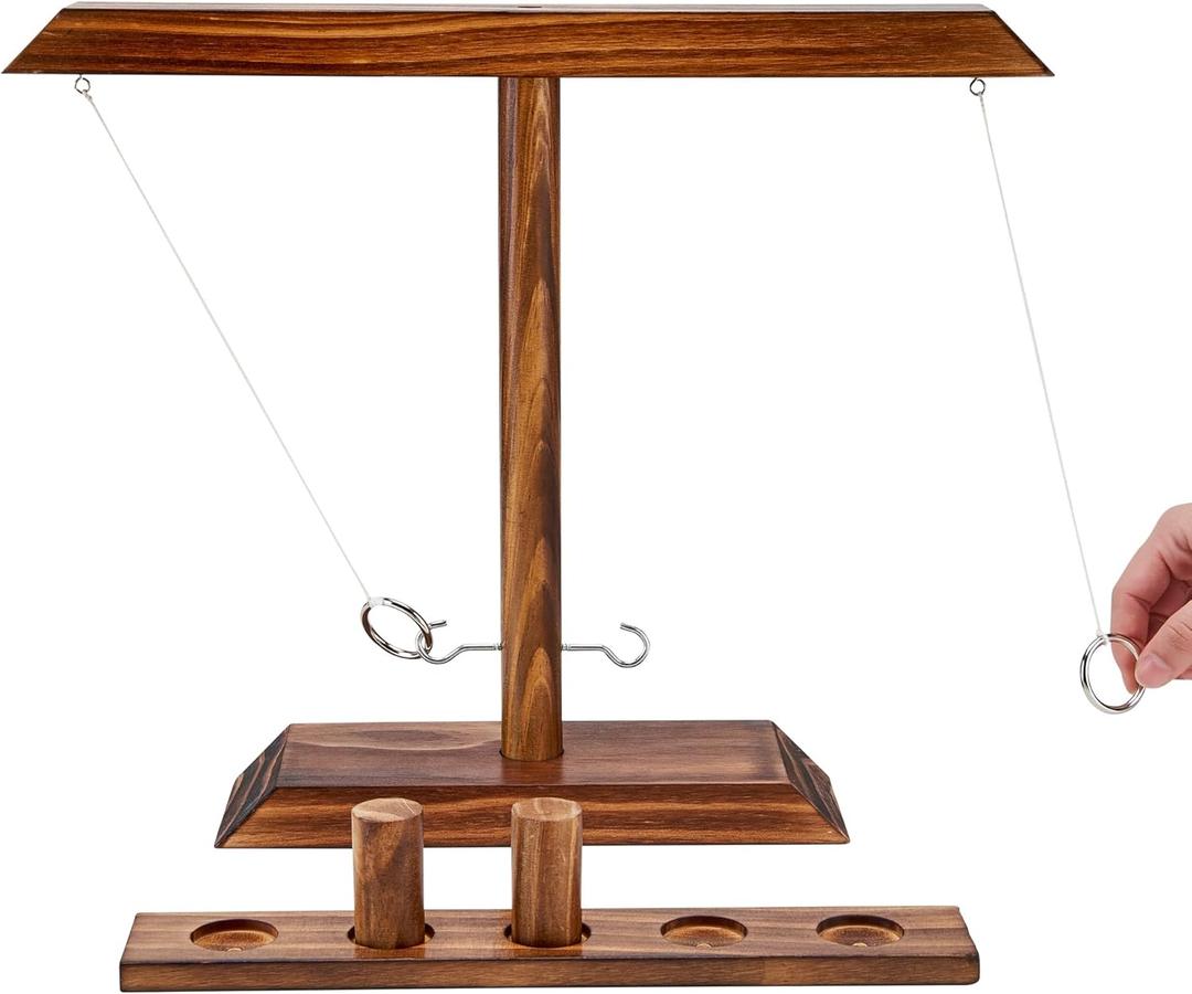 2 x Ring Toss Games for Adults, Wooden Hook and Ring Game for Bars, Patio Decor,Kids Fast-paced Home Party Interactive Game for Outdoor Indoor,Gifts for Men (15.7" X 13" Large Size)