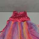 Uhnice Little Girl's Sequin Sleeveless Mesh Rainbow Dress for Wedding Party (5-6 Years)