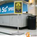 Adjustable Sign Stand for Display, with Upgraded Iron Base, Pedestal Floor Signage Stand Holder for Outdoor or Indoor Advertising (8.5 x 11, Silver)