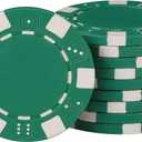 11.5 Gram Bulk Chip Accessories, 10 Pcs Professional Poker Chip, Casino Poker Chips,Clay Composite Casino Poker Chips for Casino Card Games Texas Holdem (Green)