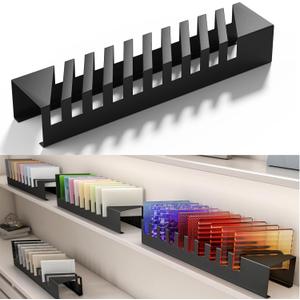 lukar Small Tile Display Rack for Trade Show & Retail Stores, Countertop 10 Card Slots Tile Display Stand, Metal Ceramic Display Organizer Floor, Portable Building Material Display Exhibition Rack