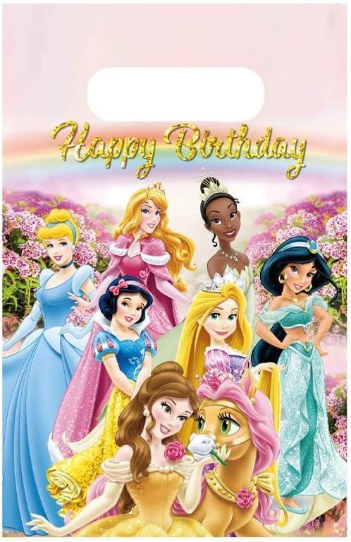 DXRZYS 30 Pc Princess Birthday Party Favors Bags, Cartoon Loot Bags for Kids Birthday Party (Pink)