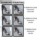 Fxojyvo 12x12 Frame Black, Display Picture 10x10 with Mat or 12 x 12 Without Mat, Wall Hanging Large Picture Frame for Diamond Art Painting 30x30cm - 1 Pack