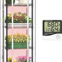 Indoor Greenhouse with Grow Lights,with 40W Full Spectrum Growing Lamps for Seed Starting , 5 Tier 15.7" L11.8" W62.3" H Mini GreenhouseGrow Light Shelf with Tent and Thermometer