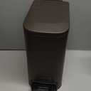 Cesun Small Bathroom Trash Can with Lid Soft Close, Step Pedal, 6 Liter / 1.6 Gallon Stainless Steel Garbage Can with Removable Inner Bucket, Anti-Fingerprint Finish (Brown)