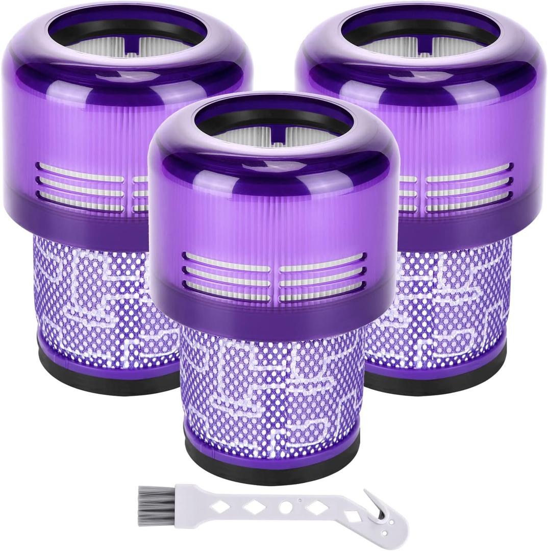 Artraise Vacuum Filter Replacement Parts Compatible with Dyson V15 V15s Detect, V11 Torque Drive V11 Animal V11 Complete V11 Extra Submarine Vacuums, Compare to Part 970013-02 (3 Pack Filters)