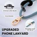 Universal Phone Lanyard, Anti-Theft Crossbody Strap for iPhone 17 Pro Max and Most Smartphones, Adjustable Cell Phone Neck Holder w/ 2 Non-Adhesive Tether Tabs for Men and Women, Teal/Gold