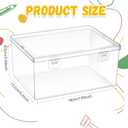 SiliFine 4 Pcs 7.09 x 5.2 x 3.43 Inch Clear Plastic Playroom and Gaming Storage Organizer Box Containers Stackable Storage Bins with Lids for Shelves or Cubbies, Holds Puzzles Building Blocks