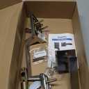 Brightify Front Door Handle, Modern Exterior Door Handle with Passage Door Lever, Front Entry Door Handle No Lock, Reversible for Left & Right Handed Door, Lower Half Grip - Satin Nickel Finish