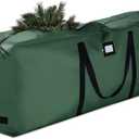 ZOBER 600D Oxford Fabric Christmas Tree Storage Bag - Fits 7.5 Ft Artificial Trees - Tear Proof Waterproof Christmas Tree Bag For Storage Box For Xmas - Strong, Durable Handles - Card Slot - Green