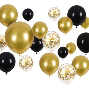CANREVEL 120pcs Black and Gold Balloons Confetti Metallic Black Gold Latex Balloons Garland kit for Birthday Graduation Wedding Anniversaries Bachelorette Party Decorations