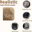Arkali XXL Hide Keys Fake Rock Lock Box, Hide a Key Stone Look-Like Outdoor with 4-Digits Combination Lockbox, Spare Key Storage Box with Foam Protection for Home B&B, Rental, Office (Sandstone)