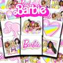 Barbie Tattoos Party Favors Bundle ~ 72 Perforated Individual 2" x 2" Barbie Temporary Tattoos for Kids Boys Girls (Barbie Party Supplies)
