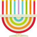 The Dreidel Company Hanukkah Children Wooden Chanukah Menorah with Removable Candles (Single)