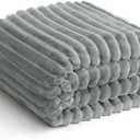 Soft Light Grey Throw Blanket for Couch - 300GSM Cozy Fleece Blanket for Men, Cute Lightweight Blankets Birthday Gifts for Her Him, Valentines Spring Home Room Decor, Light Grey, 50x60 Inches